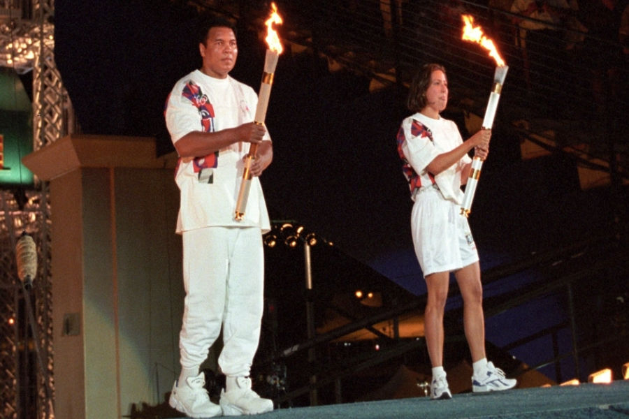 Muhammad Ali lighting the 1996 Atalanta games torch