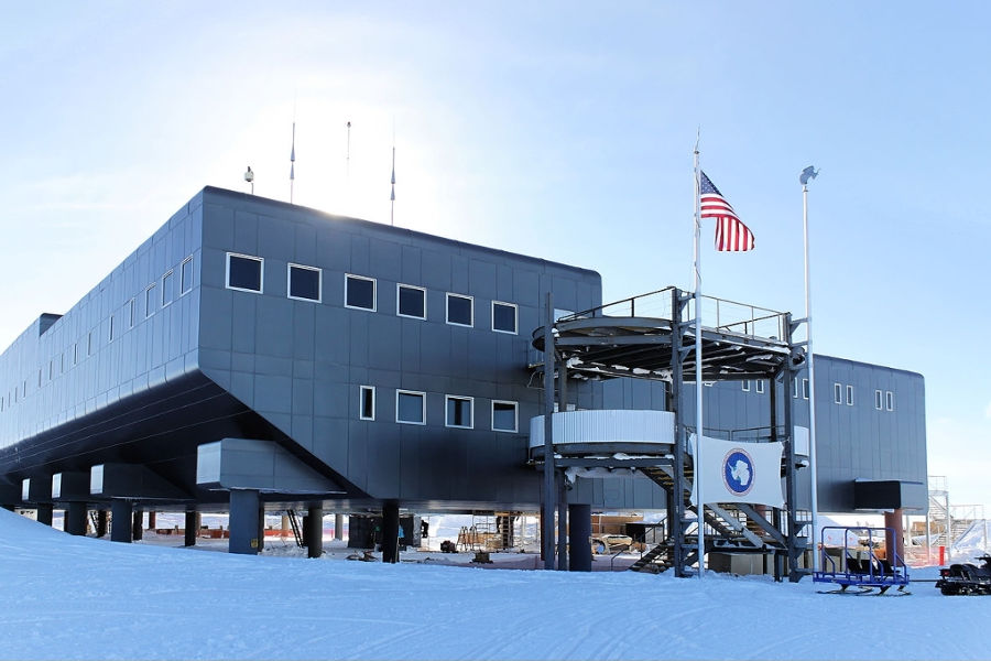 South Pole Station , side view of building