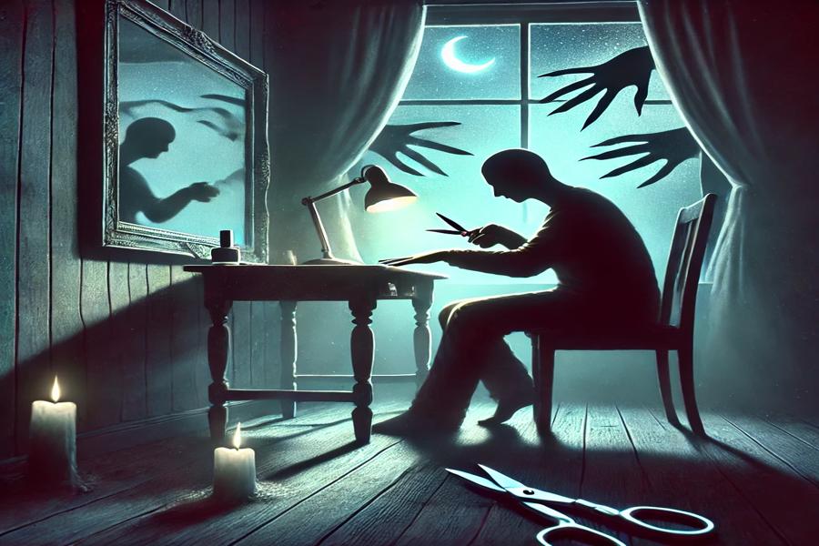 Cutting Nails After Dark: Artistic impression