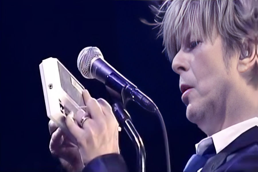 David Bowie playing the Stylophone